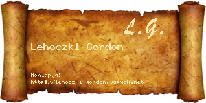 Lehoczki Gordon névjegykártya
